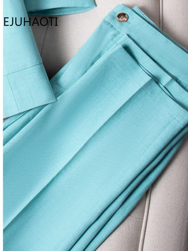 Pantalones sencillos de verano para mujer, pantalón fino de Color liso, versión coreana, ropa de oficina, novedad de 2024