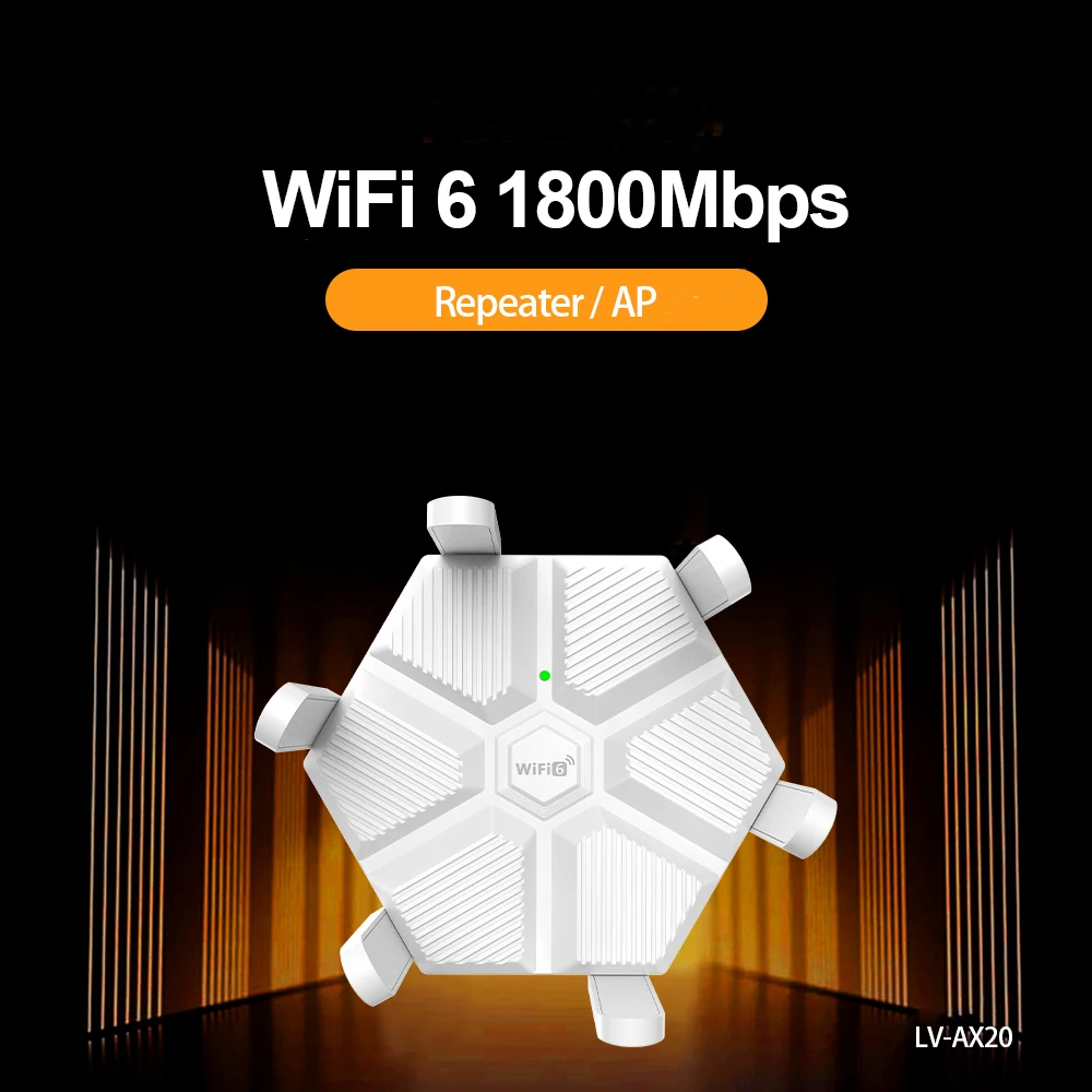 PIX-LINK WiFi 6 5G/2.4G 1800M WiFi Repeater Dual Band Gigabit Wireless Range Extender Signal Booster Home Office Amplifier AX20
