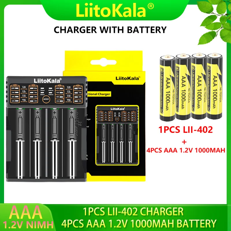 LiitoKala Ni-10/AAA 1000mAh NiMH 1.2V Rechargeable Batteries Pack for Toys Mice Electronic Scales And More