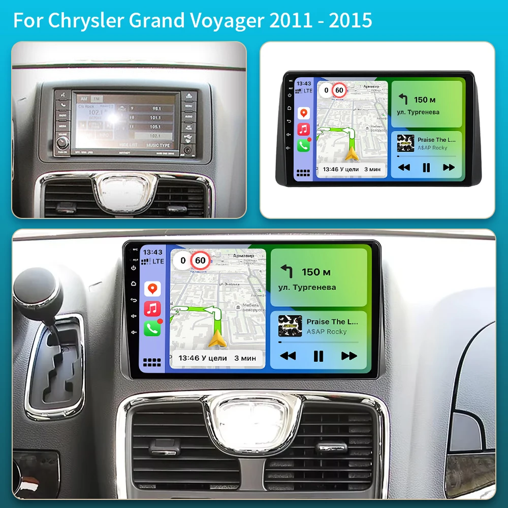 For Chrysler Grand Voyager 5 2011 - 2015 For Dodge Grand Caravan 2009 - 2020 Android 16 Car Radio Player Multimedia GPS carplay