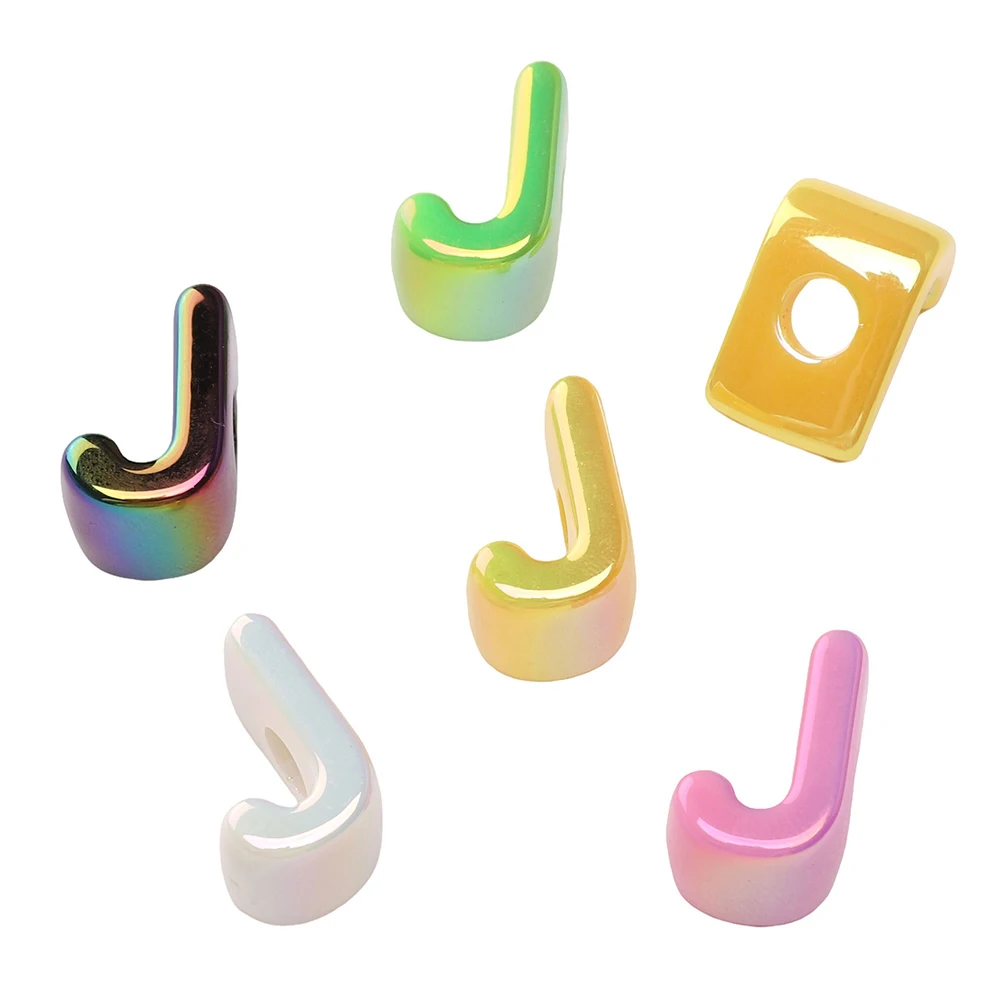 5개/묶음 AB 컬러 아크릴 알파벳 비즈 랜덤 혼합 스페이서 비즈 DIY 팔찌 목걸이 귀걸이 보석 제작 용품