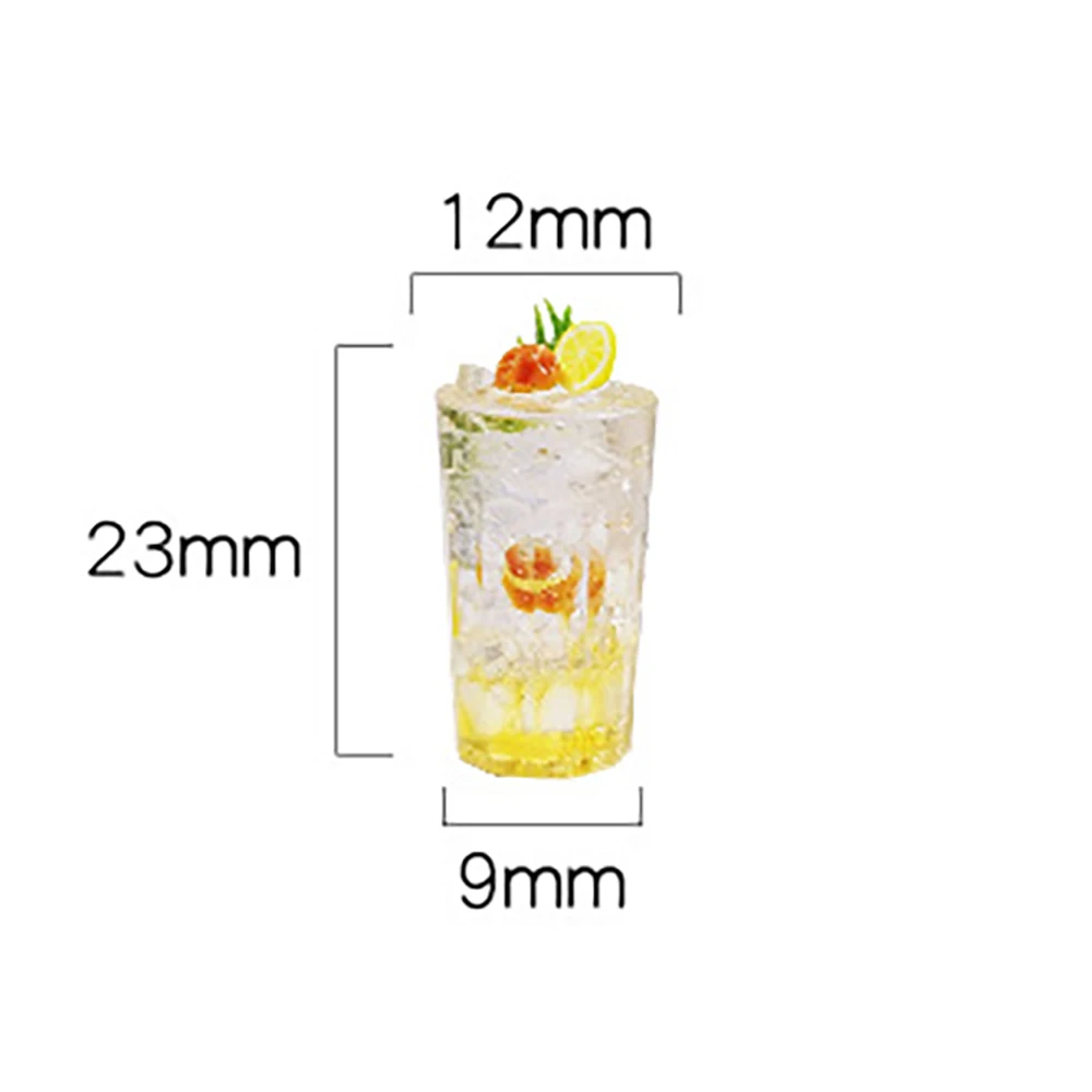 1Pcs 1/12 Dollhouse Miniature Iced lemon Tea Mini Drinks Cup Model Toy for ob11 bjd Doll House Accessories Decoration