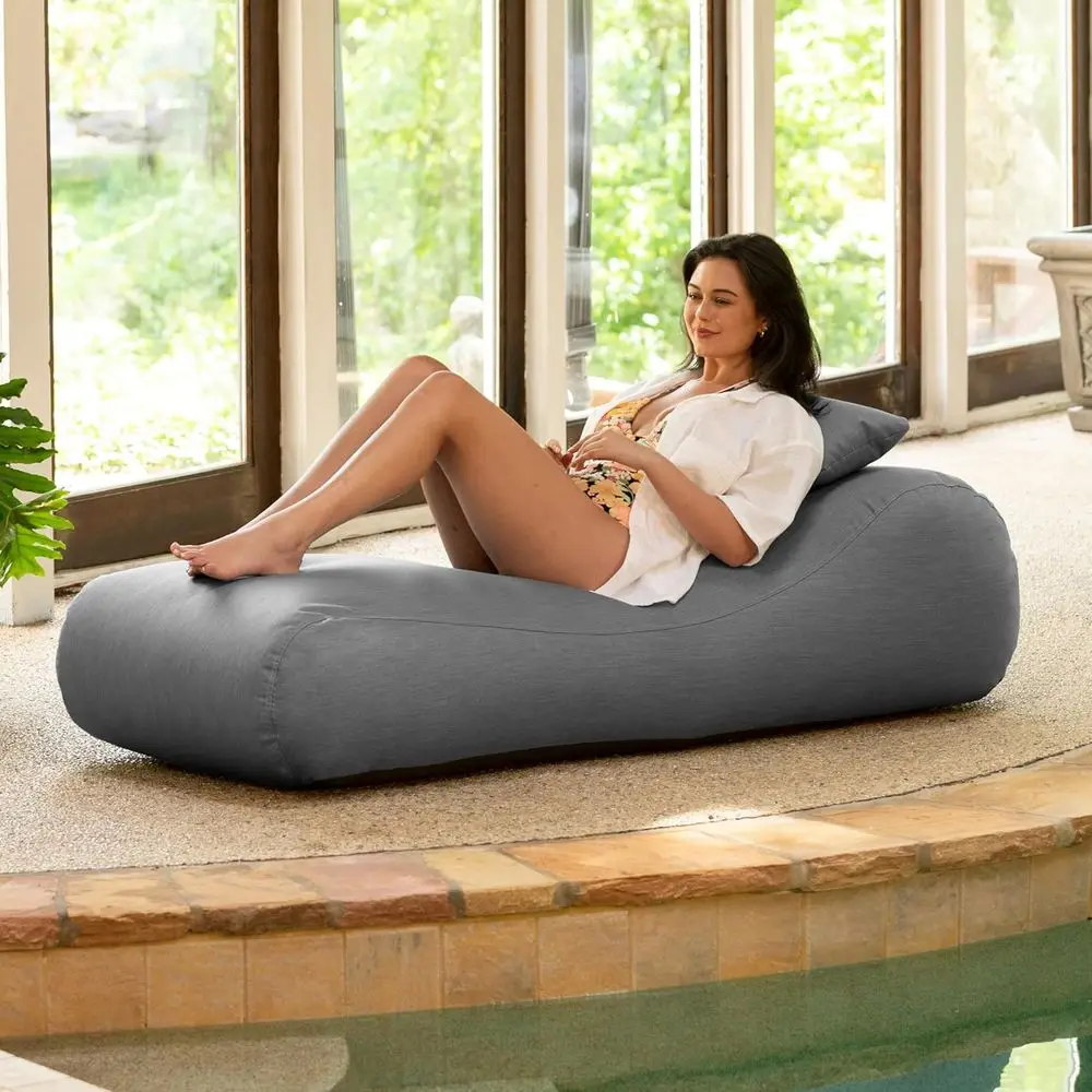 

Arlo Outdoor Bean Bag Sun Lounger - Pool and Patio Chaise Recliner,
