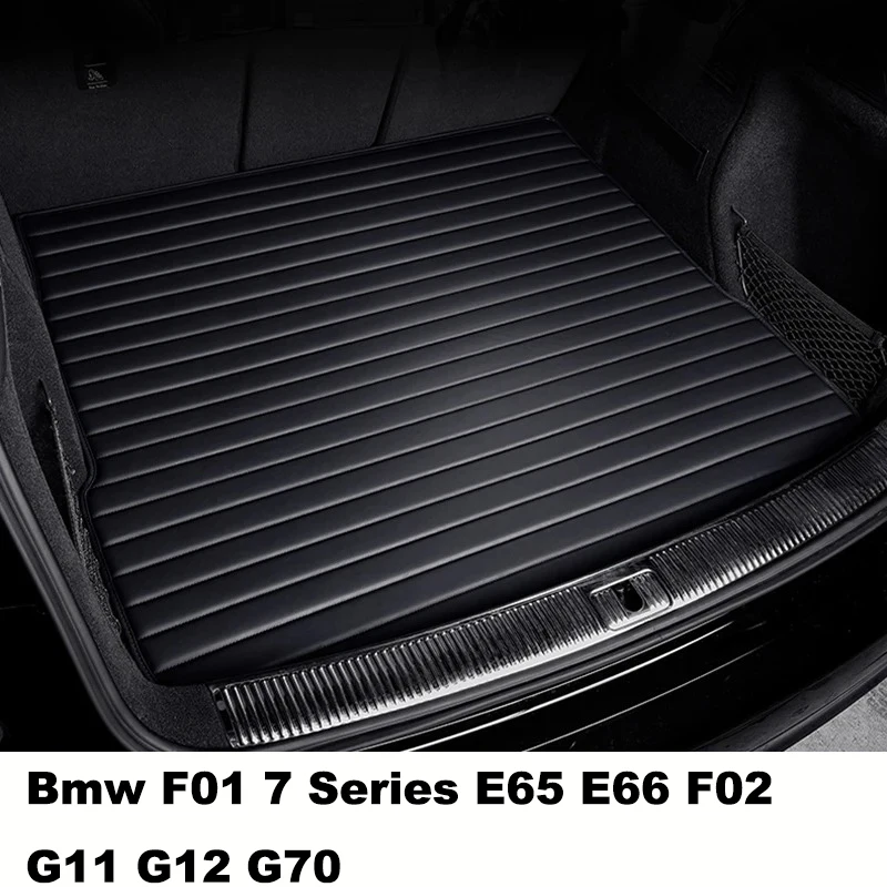 Stripe Custom Style Car Trunk Mats for Bmw F01 7 Series E65 E66 F02 G11 G12 G70 Car Accessories Interior Details Carpet