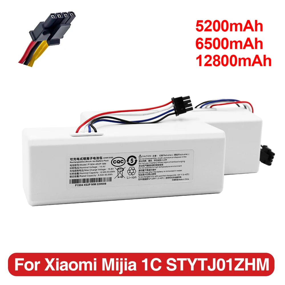 Original 14.4V 12800mah P1904-4S1P-MM Battery For Xiaomi Mijia 1C STYTJ01ZHM Robot Vacuum Mop Cleaner Accessories battery