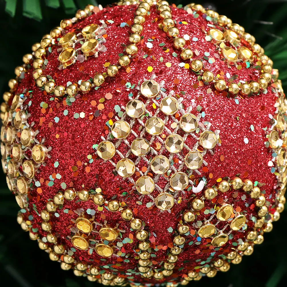 

3 Pcs Christmas Ball Pendant Xmas Ornaments Large Tree Balls for Flocked Decorations Child Baubles Oversized