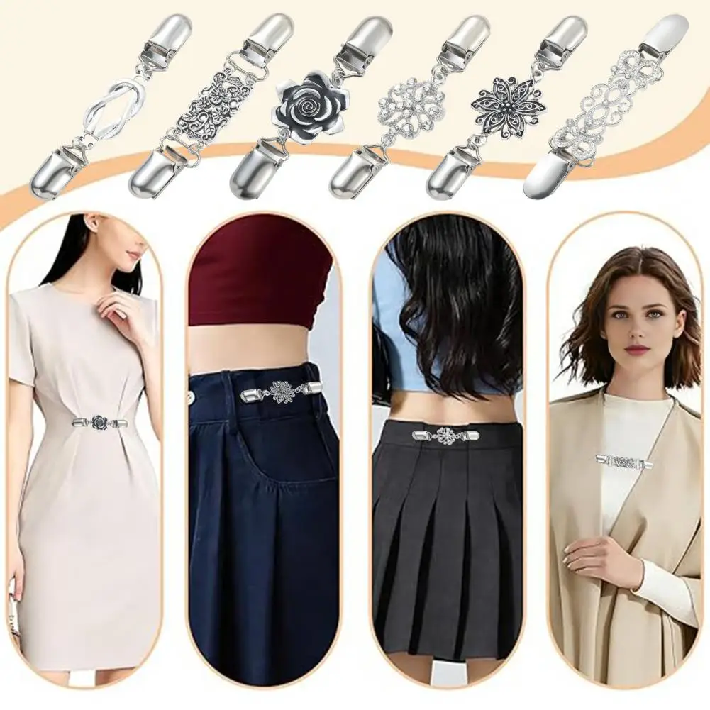 Alloy Sweater Clips Lightweight Sweater Clips for Cardigans Jackets Rust-resistant Alloy Belt Cincher Accessories Retro Shawl