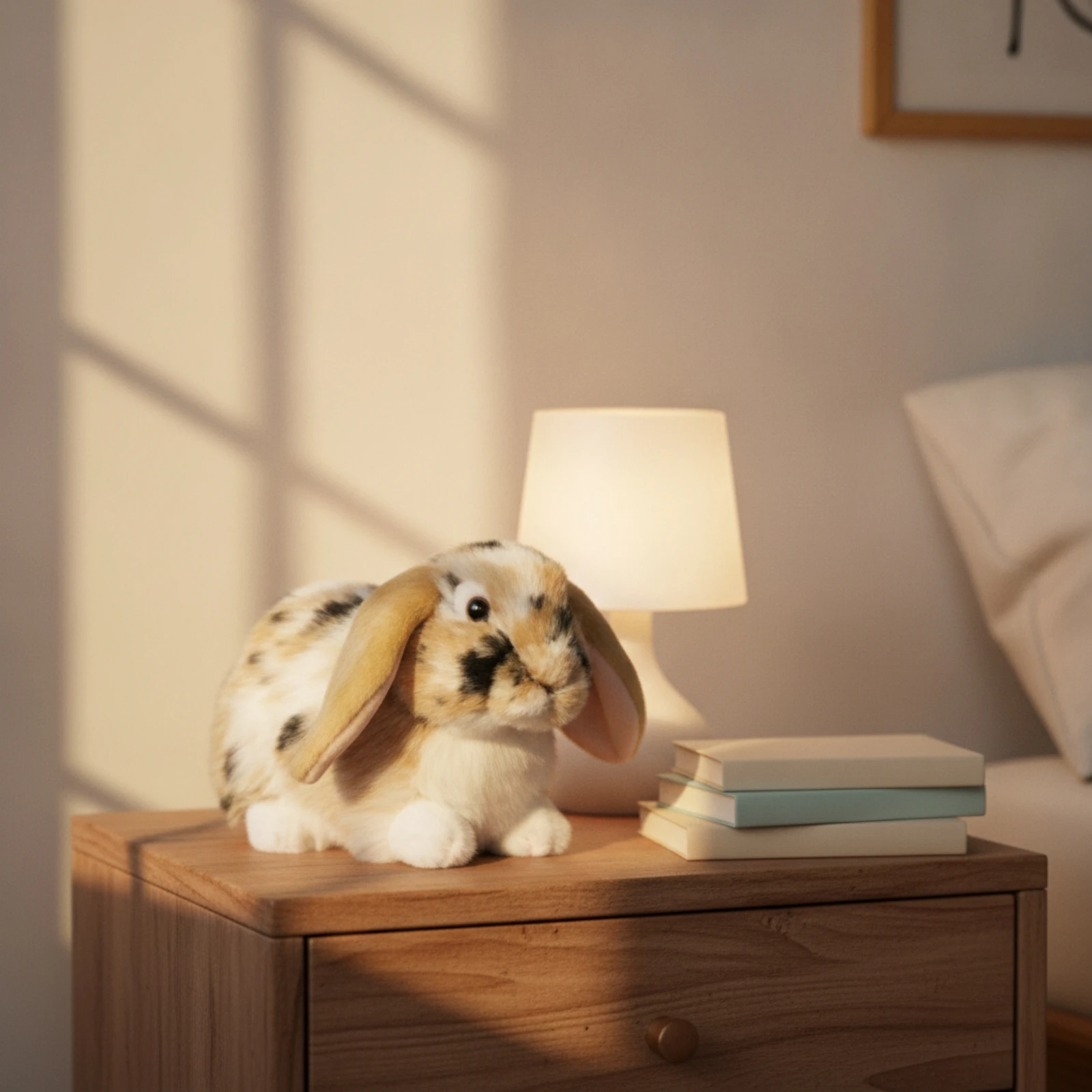 Fuzzy Rabbit Lop-Eared Conejo De Peluche Suave Rabbit Doll Realistic Stuffed Animal Adorable for Collectors, Shelf, Nursery