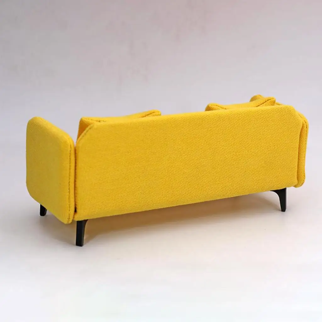 1:12 Doll House Double Sofa Miniature Furniture Play Toy Life Scene Decor