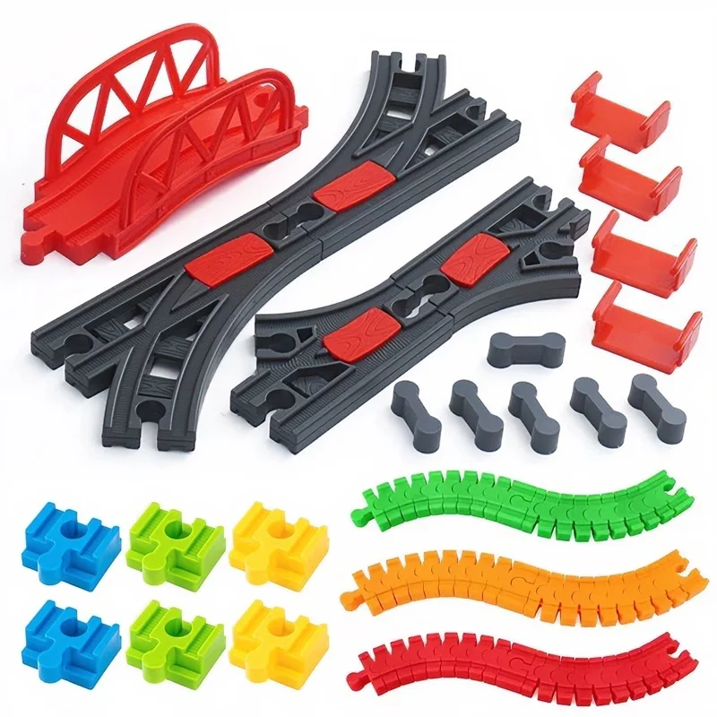 All Kinds Wooden Train Track Accessories Universal Plastic Blocks Connector Adapter Clips Fit for Brand Railway Wooden Tracks