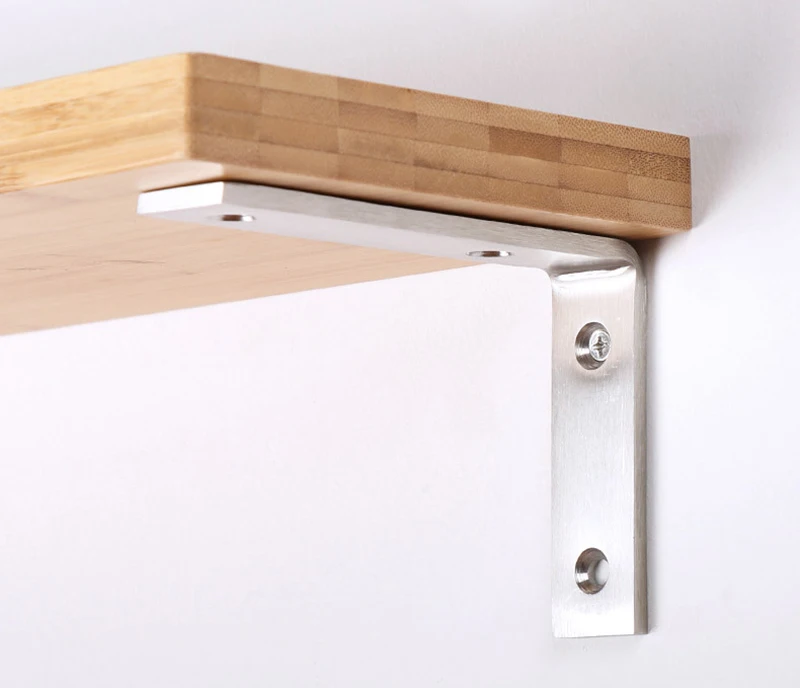 2 Stück Hochleistungs-Edelstahl-Eckcode schwarze Dreiecks halterung L-förmige Regal wand halterung Halterung Trennwand rahmen – Detail 10