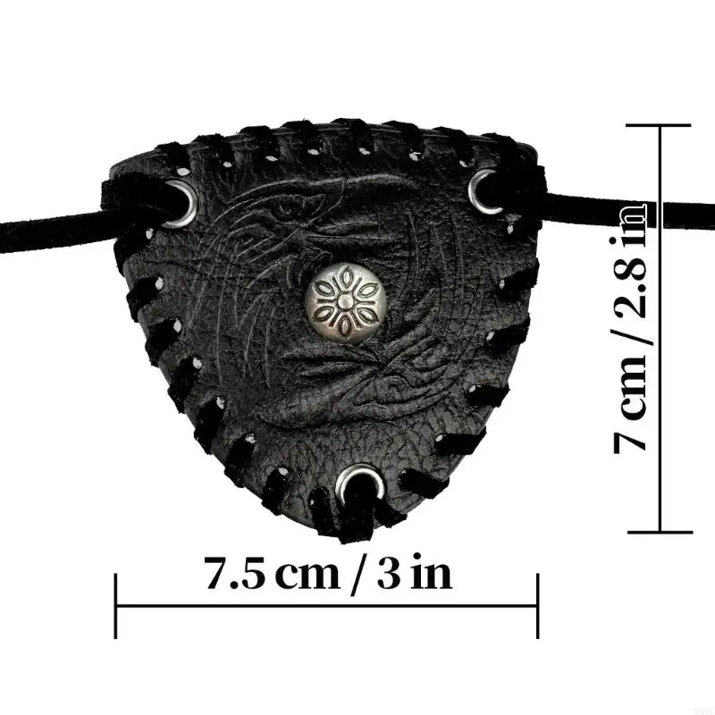 X4YC mittelalterlich geprägter Leder -Augenflecken Piraten Augen Patches Halloween mittelalterlich Brillenzubehör für Männer