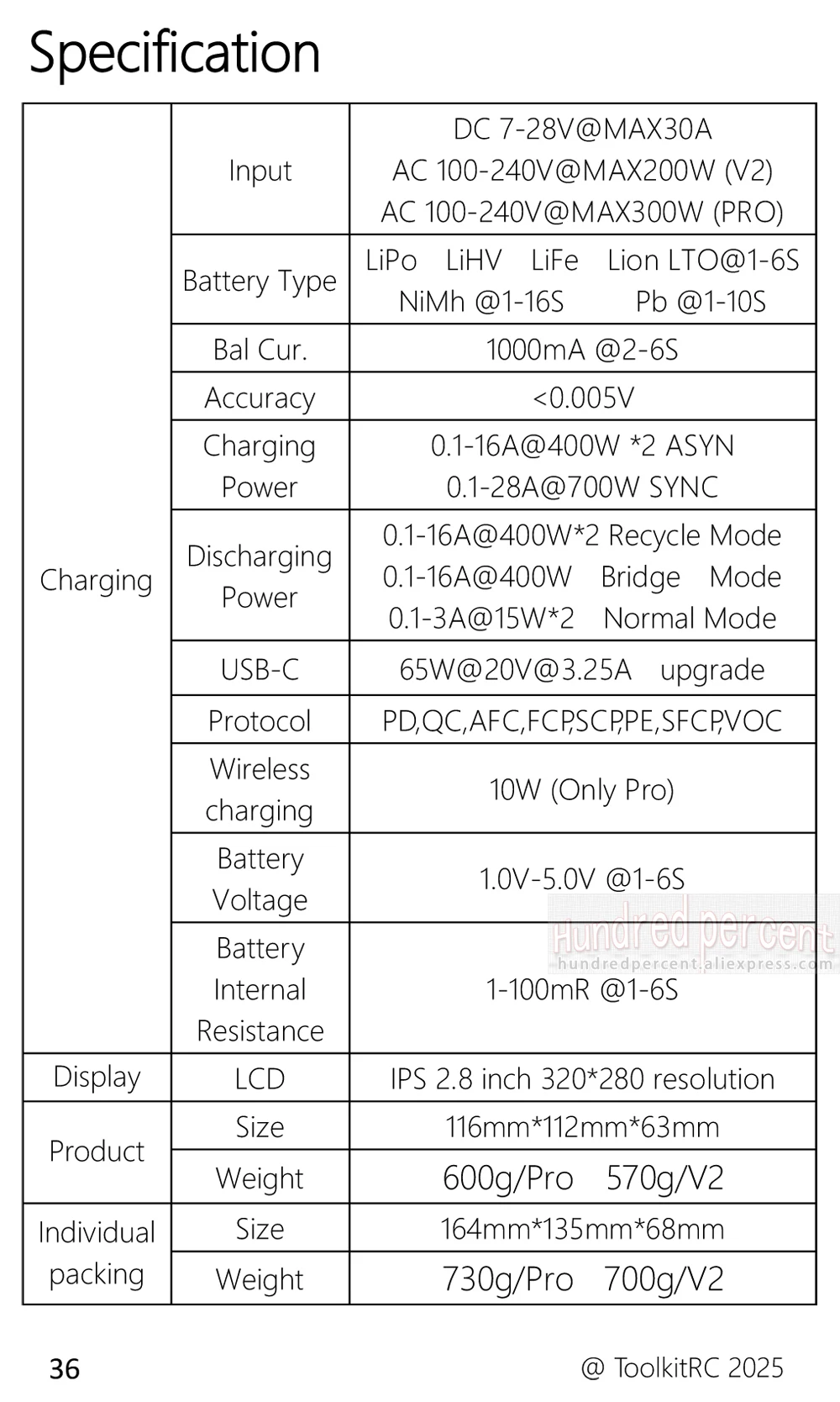 ToolkitRC M6DAC V2/PRO Ladegerät Intelligente Ausgleichsspannung AC300W 200W DC800W Lithium-Batterie 1-6S FPV Spielzeugmodell Auto Zubehör – Detail 4