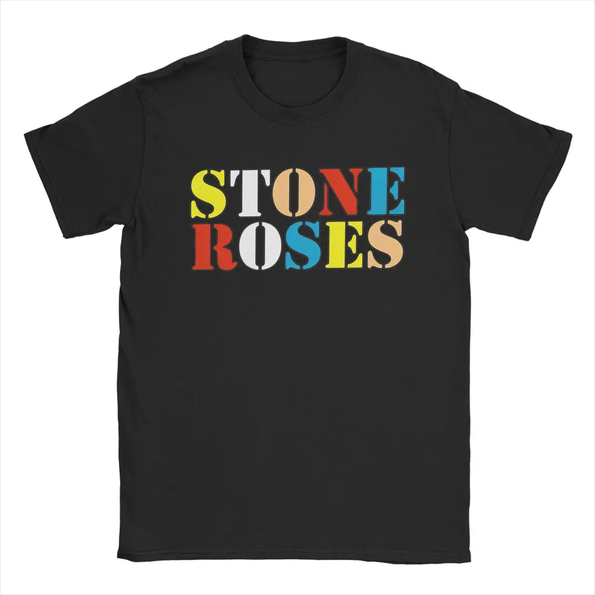 Men T-Shirt Rock The Stone Roses Vintage Pure Cotton Tee Shirt Short Sleeve T Shirts Round Neck Clothes Gift Idea