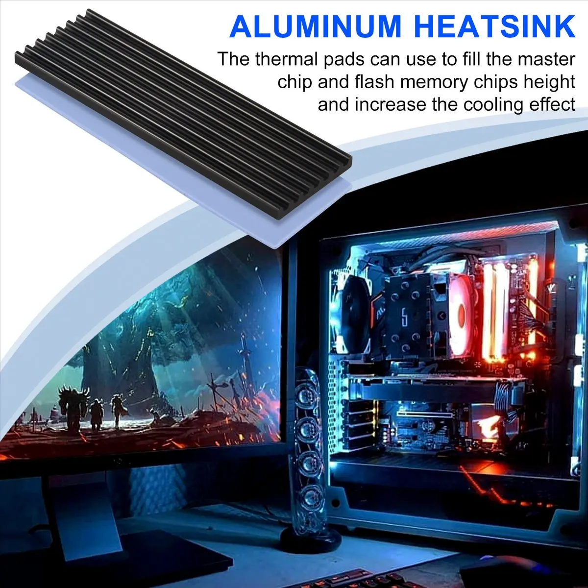 【~ New A20Z】Aluminum Heatsink Chipset Heat Sink,with Cooling Pad,for NVME NGFF M.2 2280 PCIE SSD