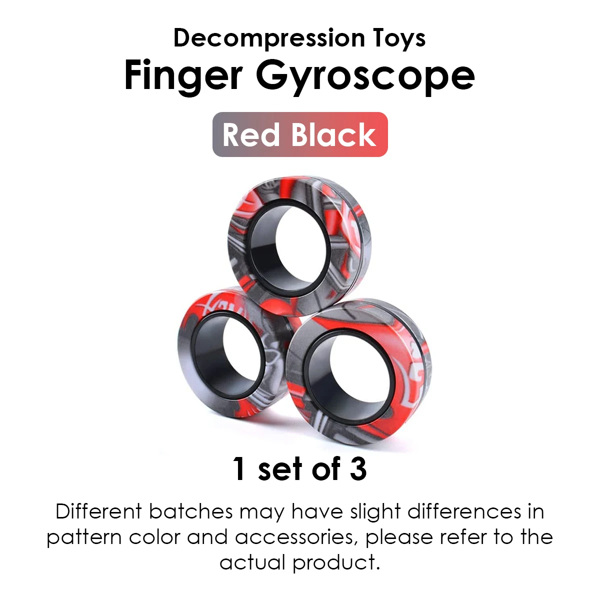 3 stuks magnetische ringen fidget speelgoedset volwassen fidget magneten spinner ringen fidget pack geweldig cadeau voor volwassenen tieners kinderen