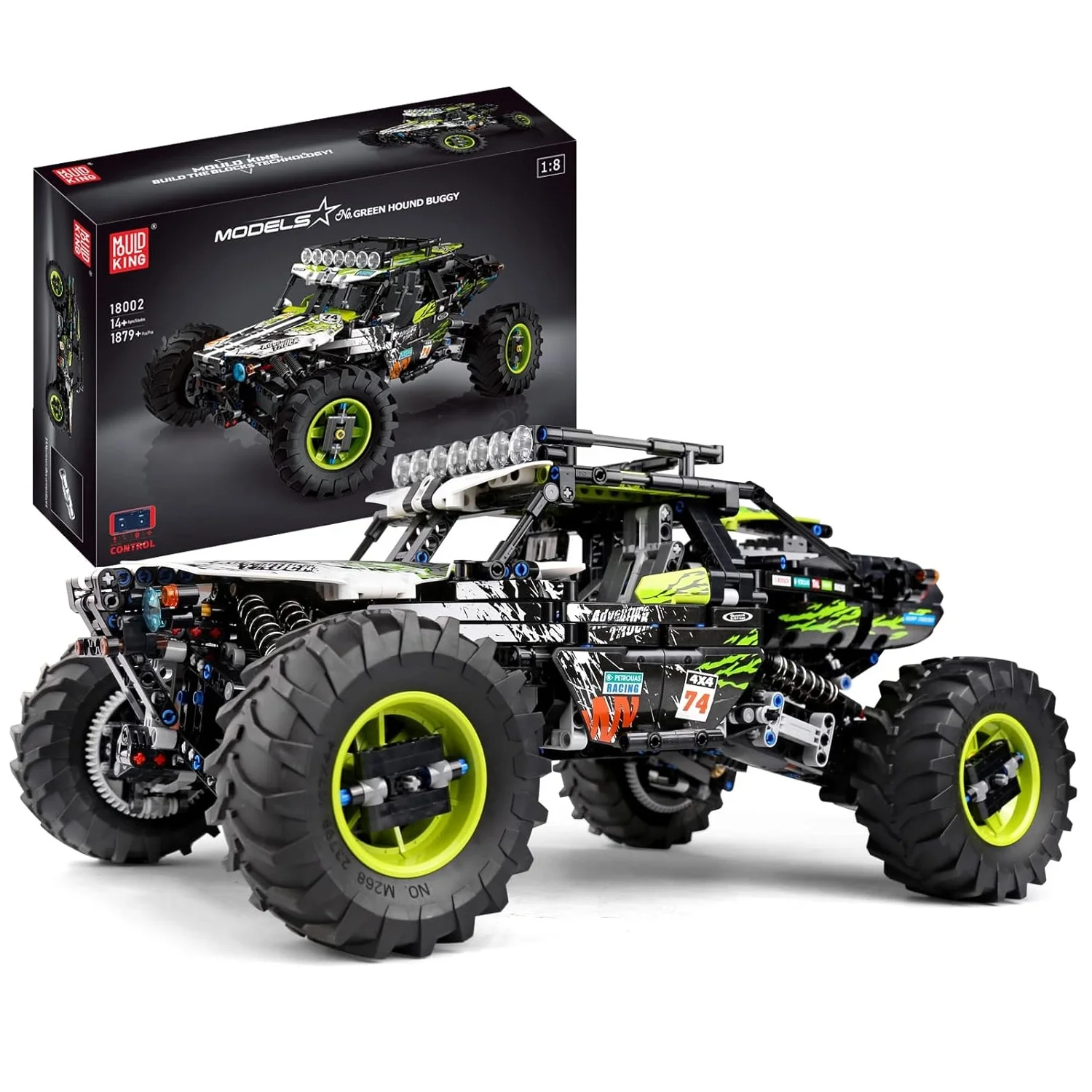 Mold King 18002 RC Альпинистский автомобиль Наборы MOC Строительные блоки 4X4 Внедорожный грузовик Наборы моделей Стержень Автомобиль с дистанционным управлением Игрушки 1879 шт.