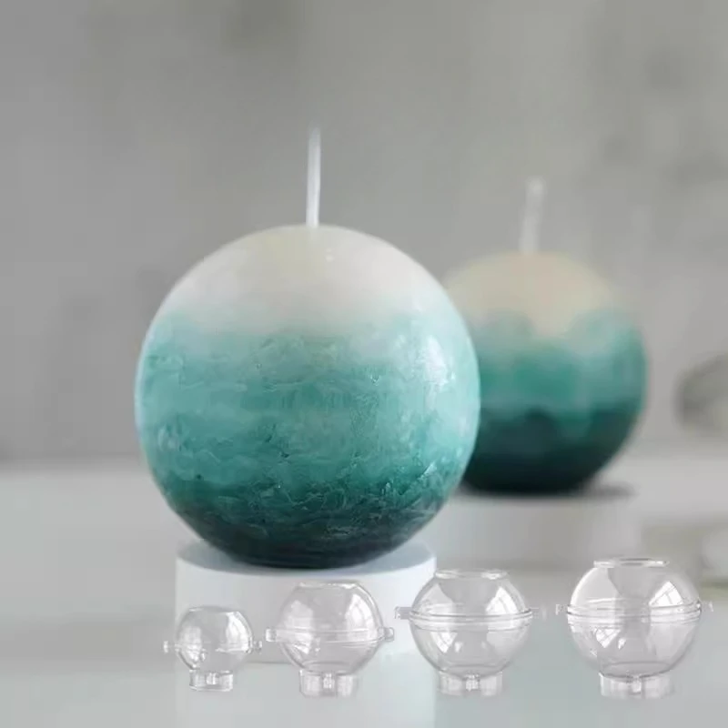 Spherical Split Candle PC Mold DIY Handmade Gradient Round Ball Candle Making Supplies Home Decor