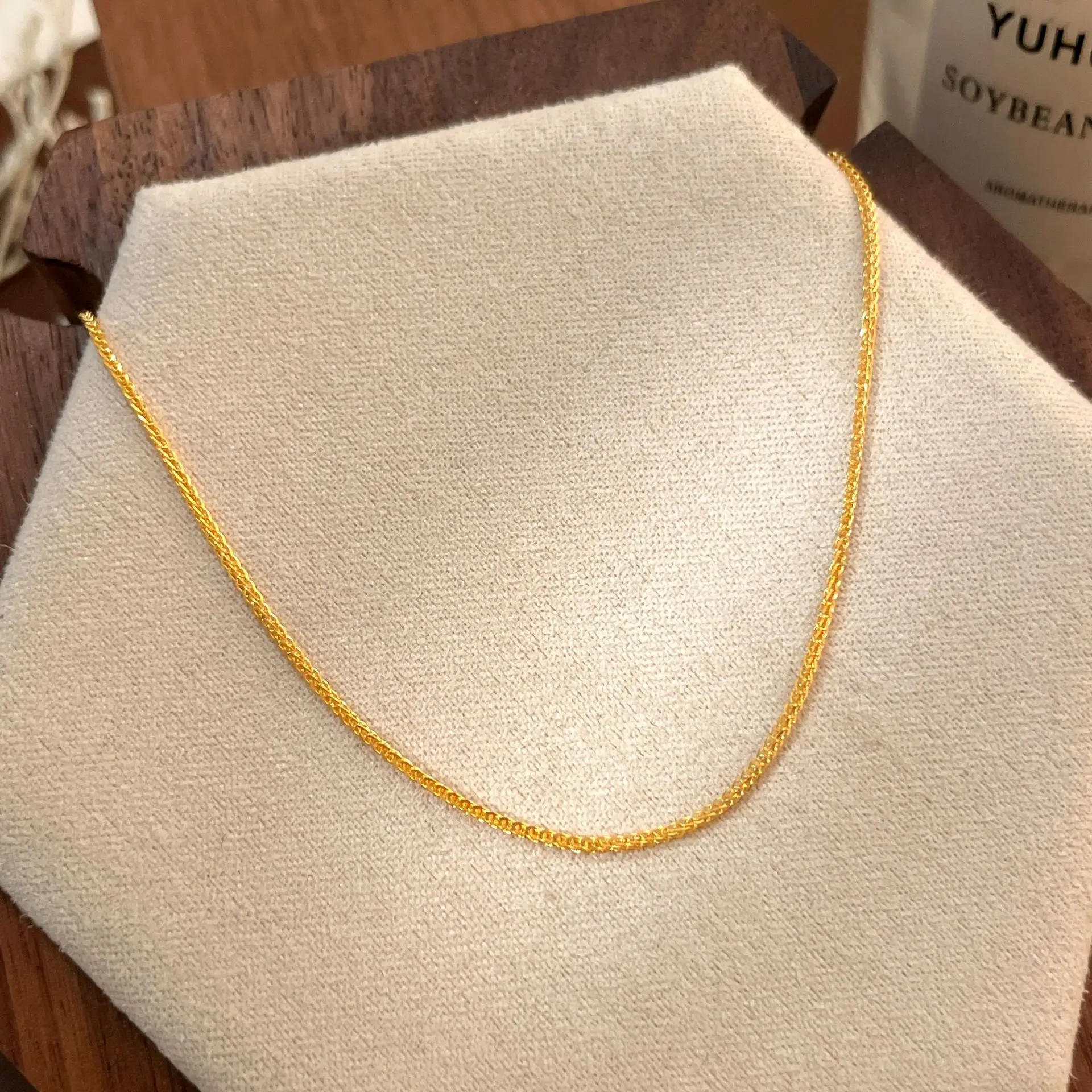 925 Sterling Silver 18K Gold Plated Cable Chain Necklace for Women, Dainty Gold Choker, Hypoallergenic Layering Necklace, Jewelr