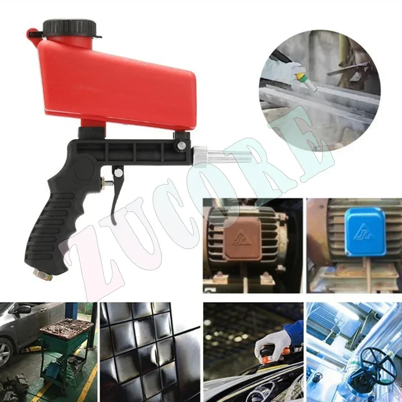 Paint Spray Gun Gravity Pneumatic High Pressure Adjustable Sandblasting Gun Portable Mini Handheld Sand Blaster Gun Power Tools
