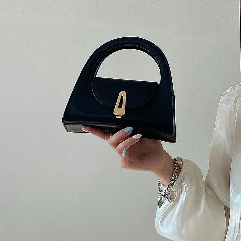 Niche luxury handbag women\'s  Bags for women new half-round shoulder bag versatile commuter retro lock crossbody bag tide  bags