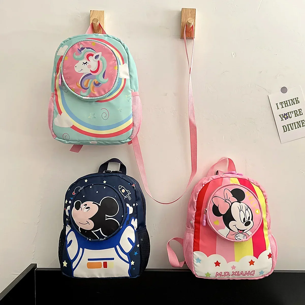 Ransel Mini Tali Traksi Taman Kanak-kanak Disney Tas Tangan Anak-anak Kartun Tas Sekolah Kecil Anak-anak Mickey Mouse