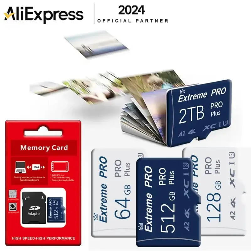 

2TB 1TB High Speed Memory Card 256GB 512GB Flash SD 1TB Class 10 Micro Card 128GB TF Card For Phones Tablets Camera