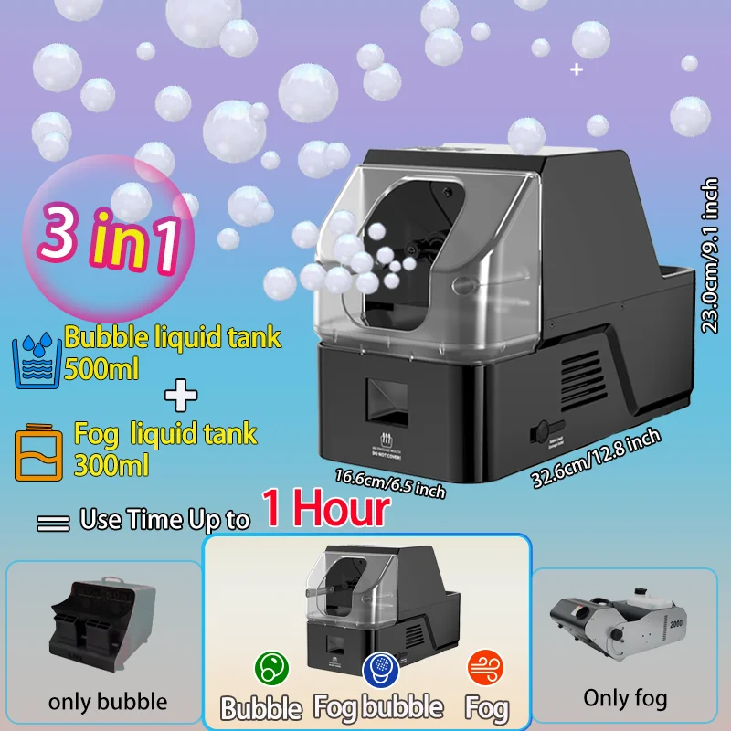 무선 리모컨이 있는 안개 거품 기계, 결혼식 무대 파티 생일 선물 장난감을 위한 안개 거품, 거품, 안개 만들기