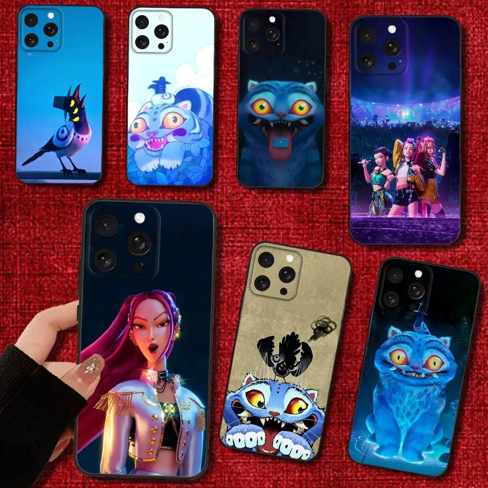 

KPop D-Demon H-Hunters Phone Case For iPhone 16 15 14 13 12 11 Pro Max Mini X XS SE4 7 8 Plus 16E Shockproof Soft Cover Fundas