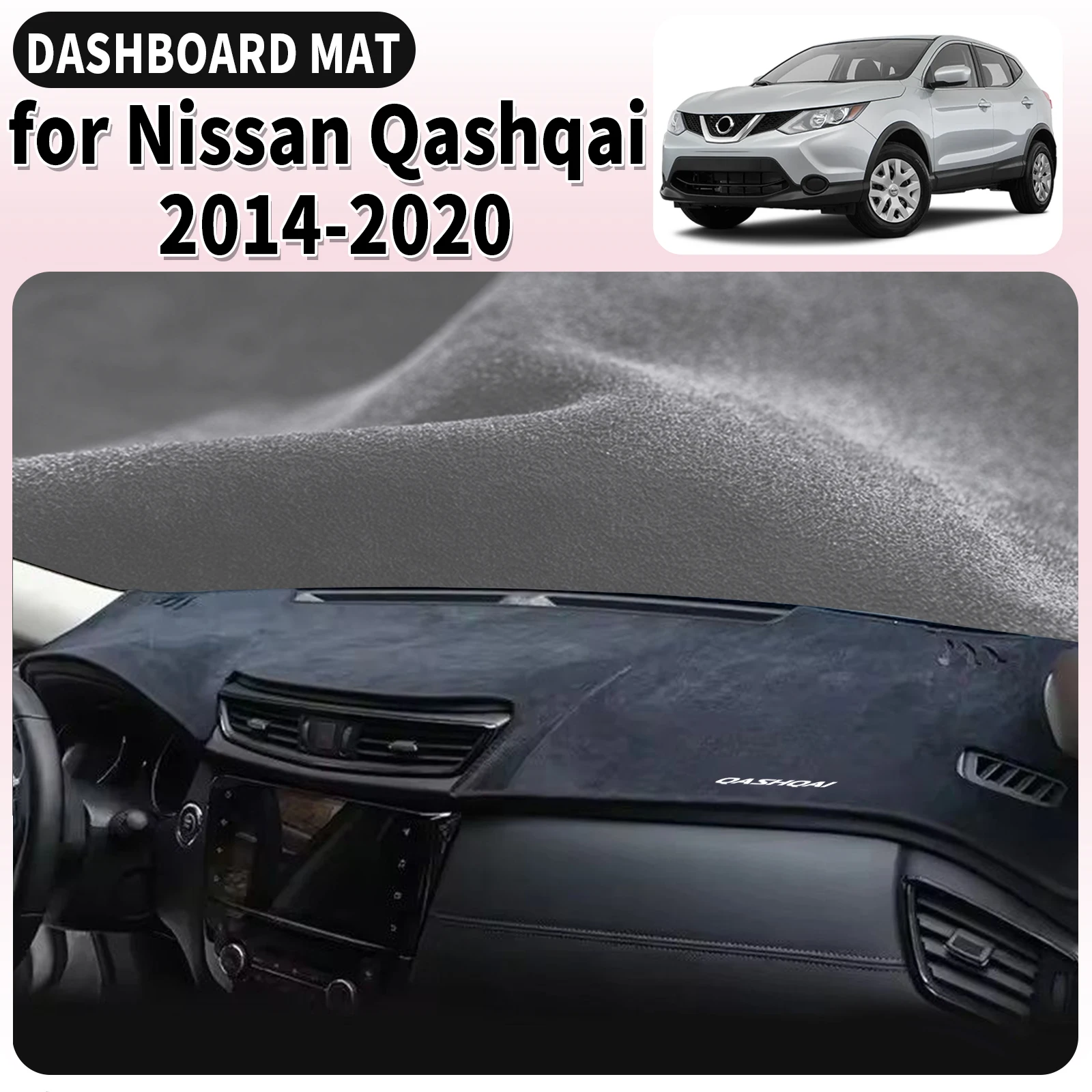 fit for Nissan Qashqai J11 2020-2014 Car Accessories Dashmat Dashboard Cover Pad Protective Carpet Leather DashMat Sunshade