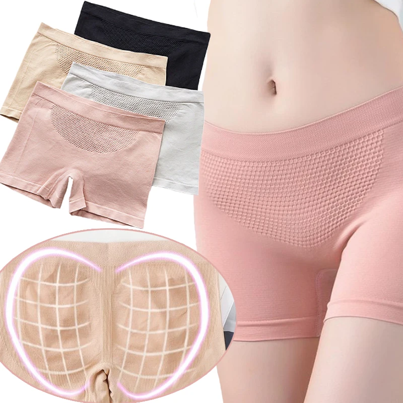 

Middle Waist Safety Boxer Solid Color Pants Stretch Seamless High Elastic Panties for Ladies Summer Briefs Underwear Boy Shorts