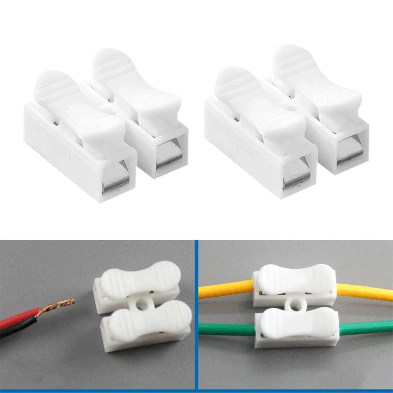 Electrical Cable Clamp Terminal Block Connector Cable Wire Connector Quick Spring Connector CH1 CH2 Push-in Wire Cable Connector