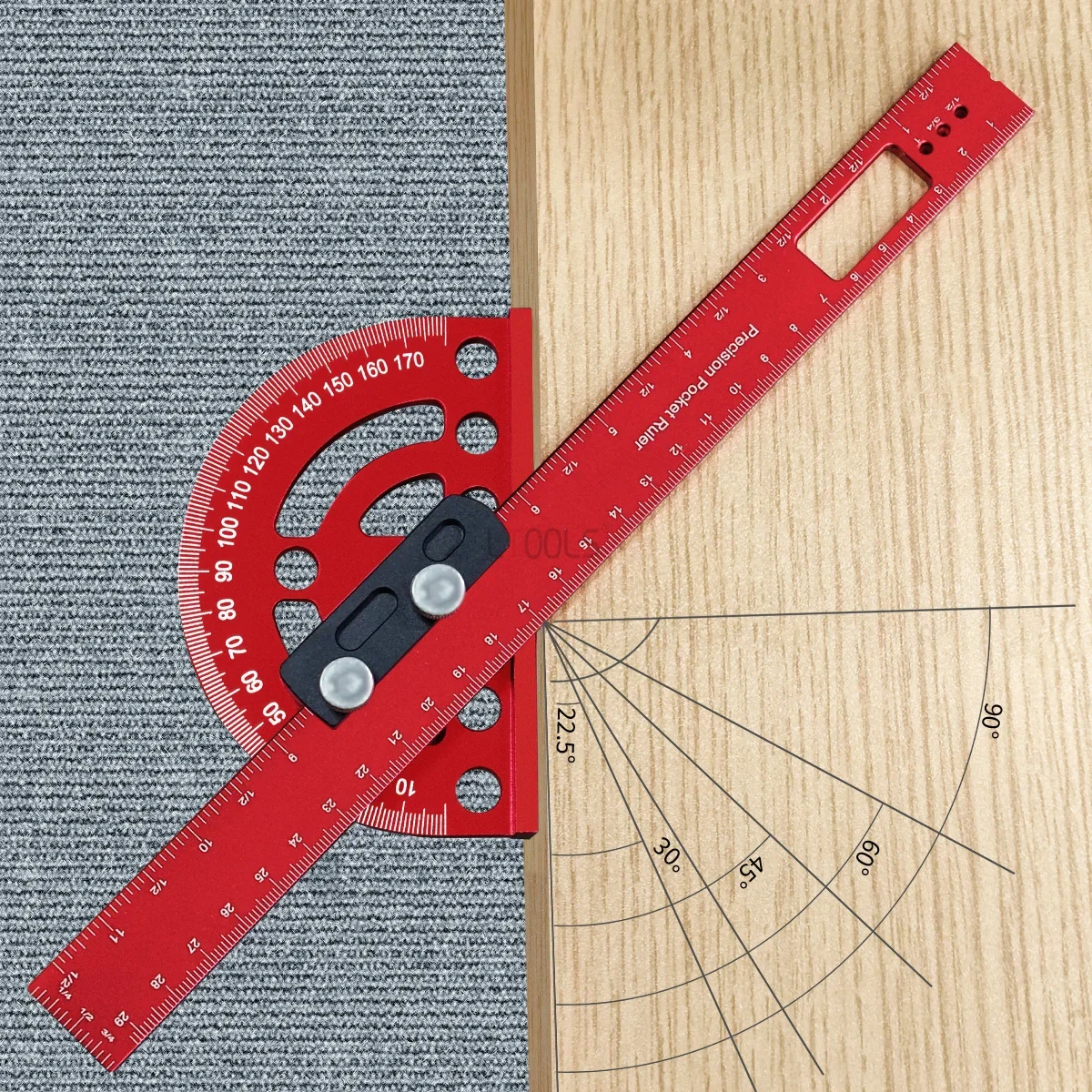 180° Adjustable Alignment Multi-Angle Measuring Ruler Adjustable Multi-Angle Multi-Angle Guide Auxiliary Clamp Kit Diy Tools