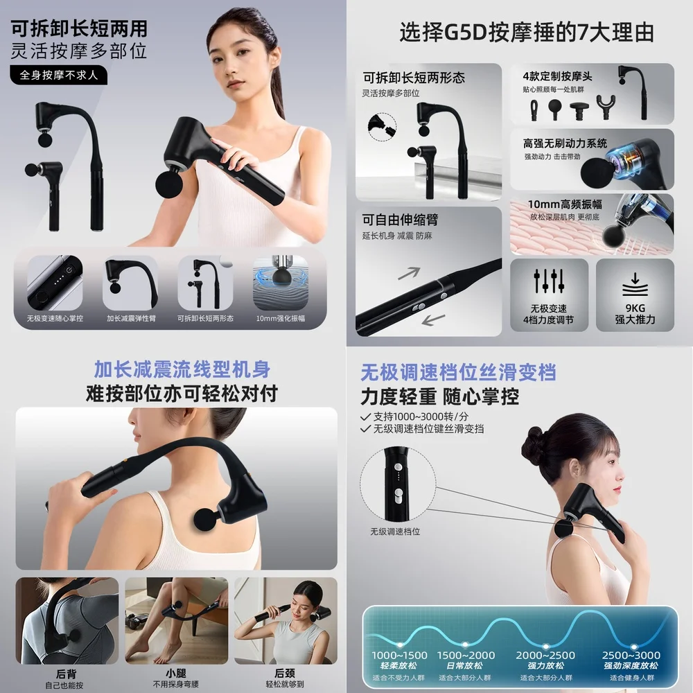 

Foldable Massage for Muscle Recovery and Relaxation Portable Percussive Therapy Ergonomic Design for Deep Tissue