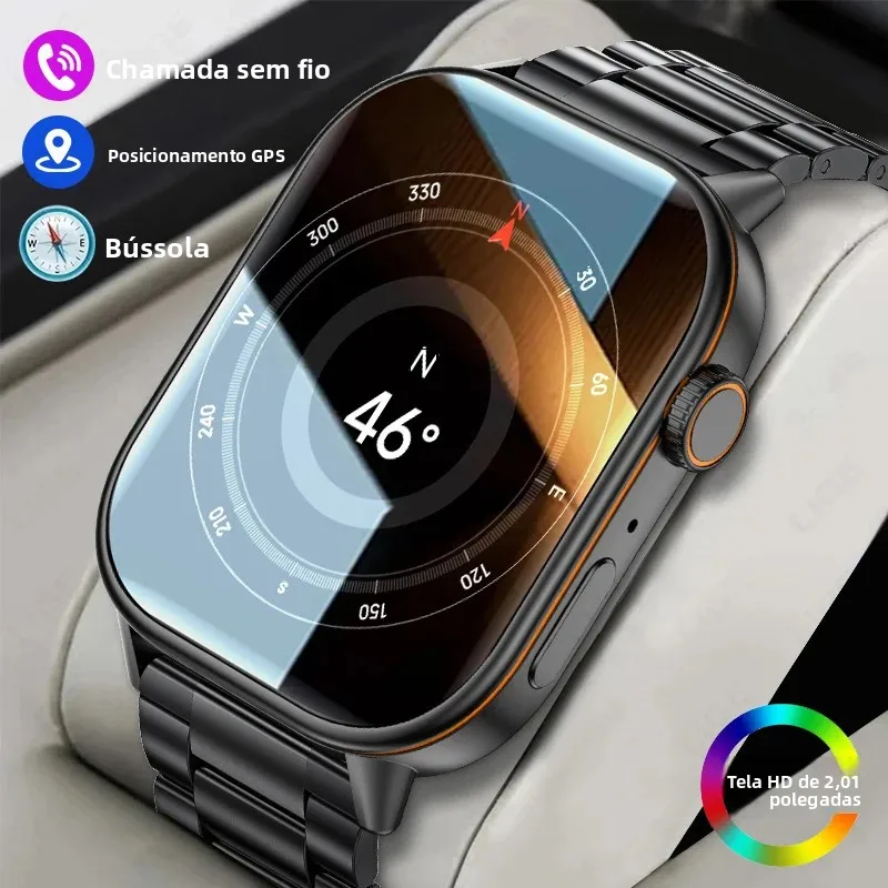 ligeアウトドアgpsスマートウォッチ-メンズ-201インチamoled防水-レディースブレスレット-コンパス-スポーツトラッカー-bt通話-スマートウォッチ-android-ios対応
