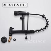 Rozin Matte Black Pull Down Kitchen Faucet Single Cold Water Mounted Crane Nozzle Wall Colors 4 Dual Tap ABS Kitchen Spouts
