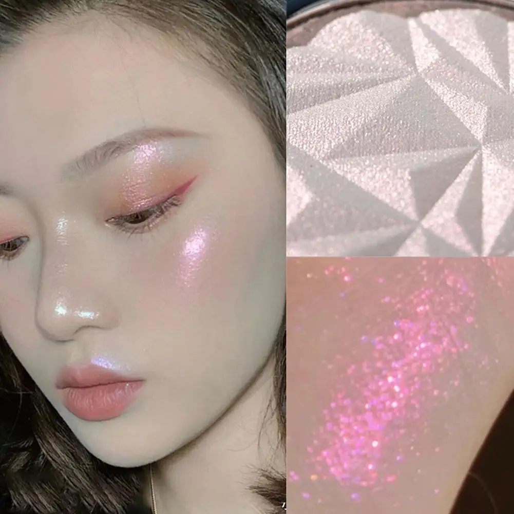 Palette di polvere per evidenziatori da donna illuminatore di Pallete bagliore a lunga durata contorno viso cosmetici luccicanti evidenziazione della luce dell'acqua K2E7