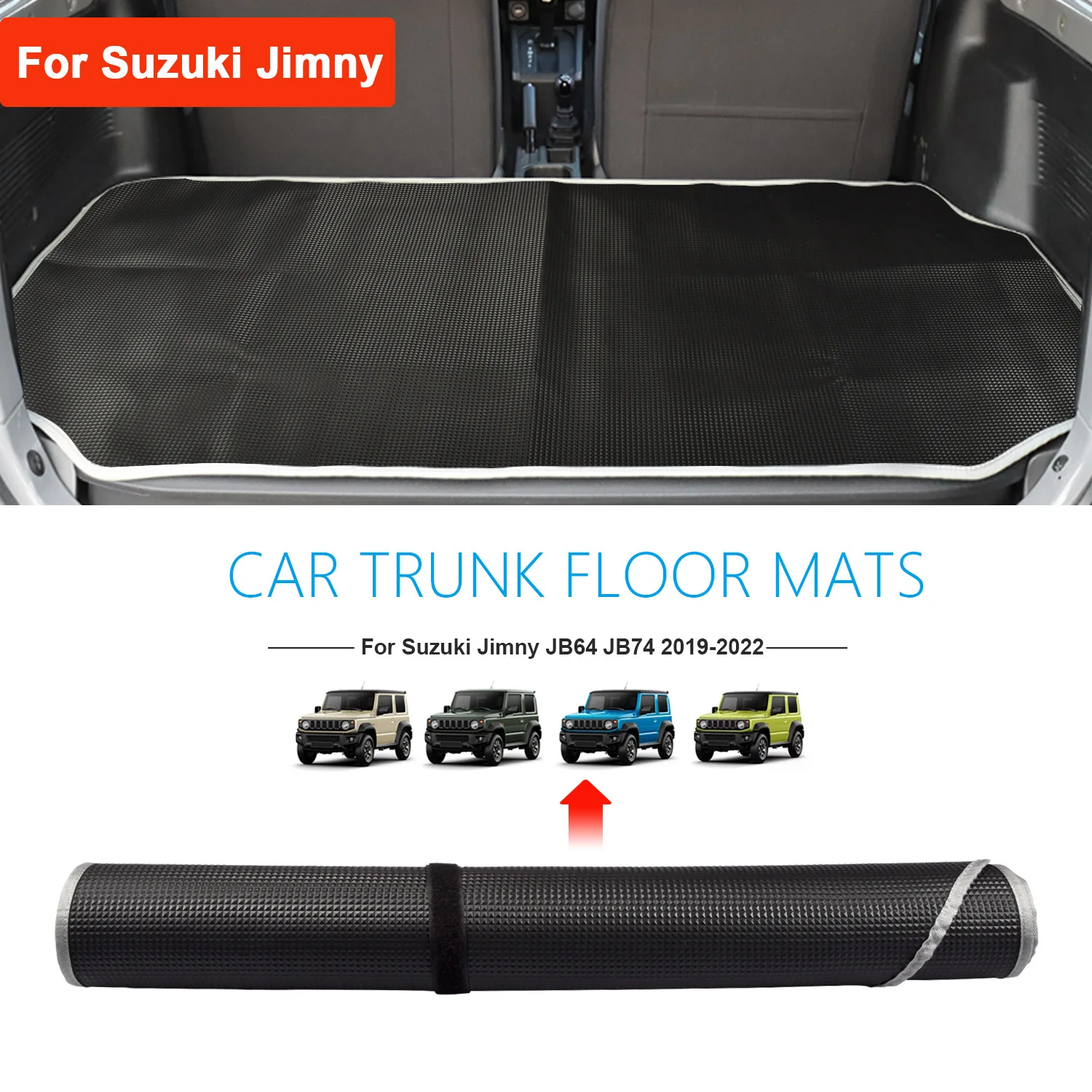 For Suzuki Jimny JB64 JB64W JB74 JB74W 2018-22 Luggage Mat Cargo Boot Liner Tray Rear Trunk Floor Mat Accesorios Para Vehículos