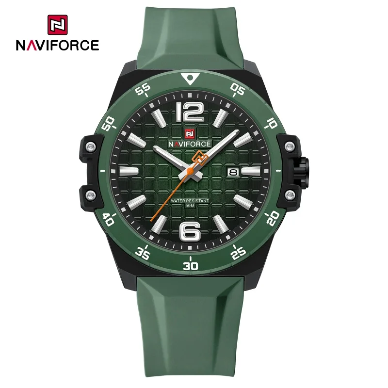 NAVIFORCE 50m Waterproof Men's Fashion Watch with Silicone Strap Quartz Movement Stylish Male Timepiece Classic Man Watches 2025