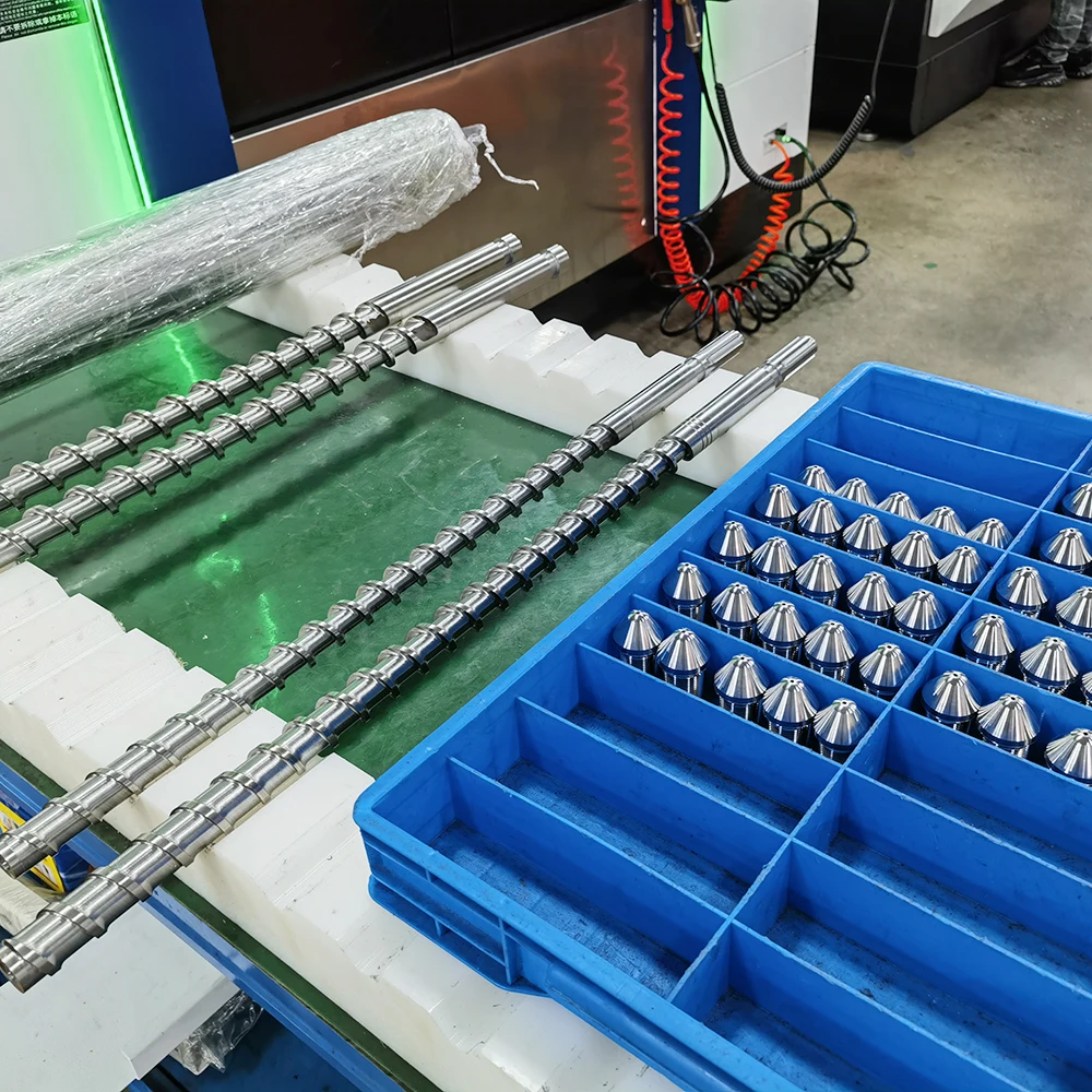 Custom-built injection molding and extrusion machines with ultra-high-wear-resistant PVD-coated screws for processing PA, LCP
