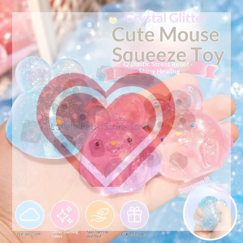 【BS】Fun Bunny Squeeze Fidget Toy Soft Slow Stress Relief Portable Sensory Toys Gift For Kids Adults