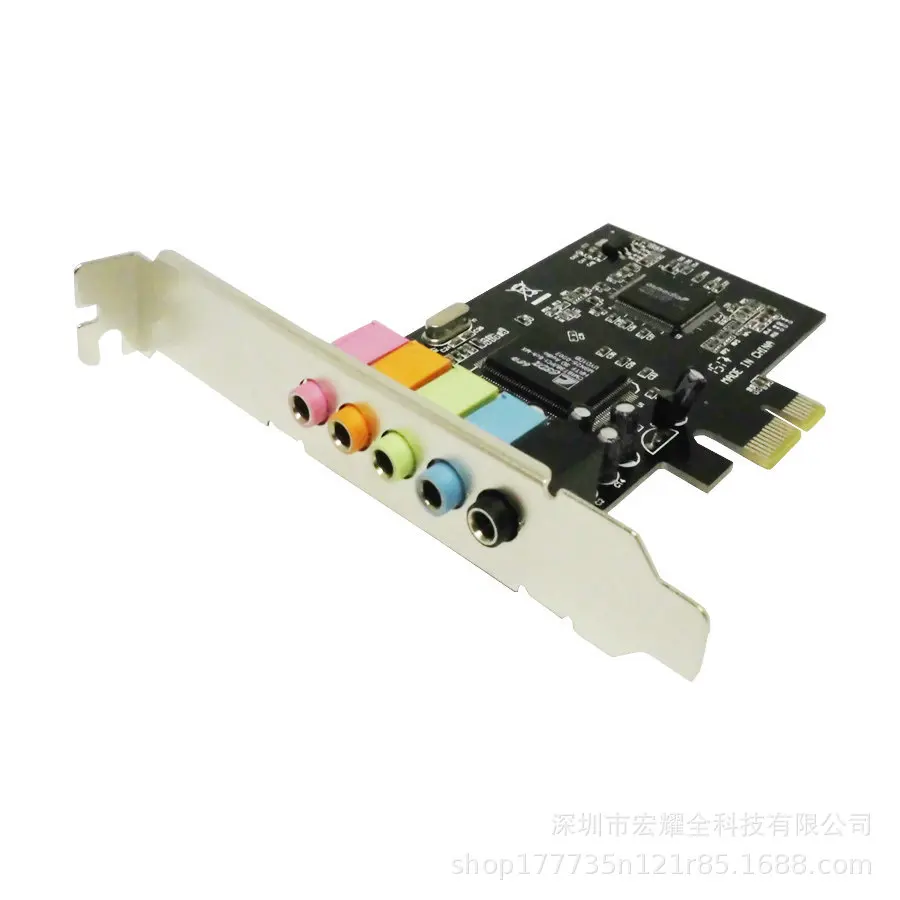 Kartu suara PCIe 5.1, kartu Audio 3D Surround PCI Express untuk PC dengan kinerja suara langsung tinggi