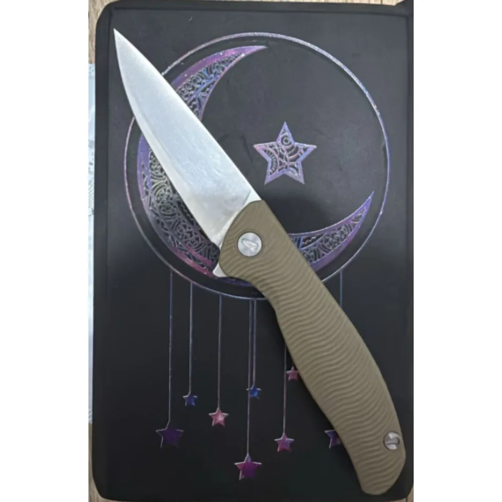 High-quality bear head logo G10/aviation aluminum handle D2 blade folding knife for outdoor camping and pocket
