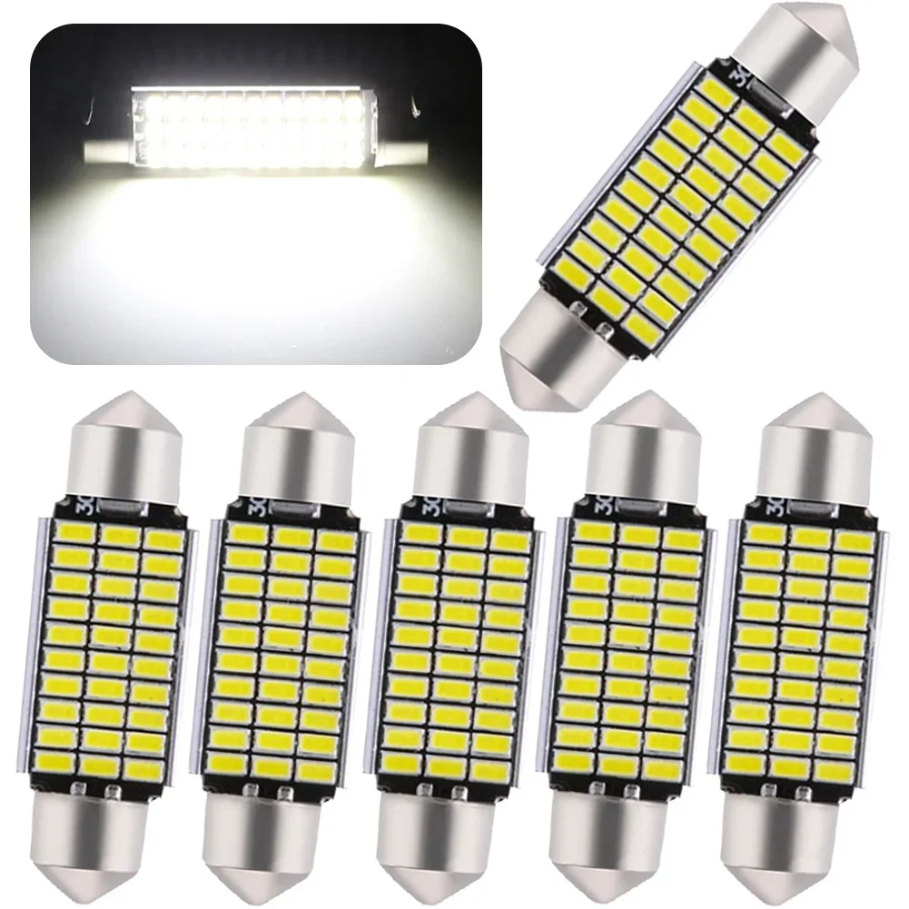 1-6PC Festoon 31mm 36mm 39mm 41mm High Quality Super Bright LED Bulb C5W C10W Car License Plate Light Auto Interior Reading Dome