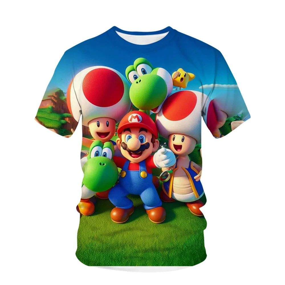 

New anime game Super Mario Casual summer fashion boys and girls T-shirts, men's and women's clothing breathable T-shirts