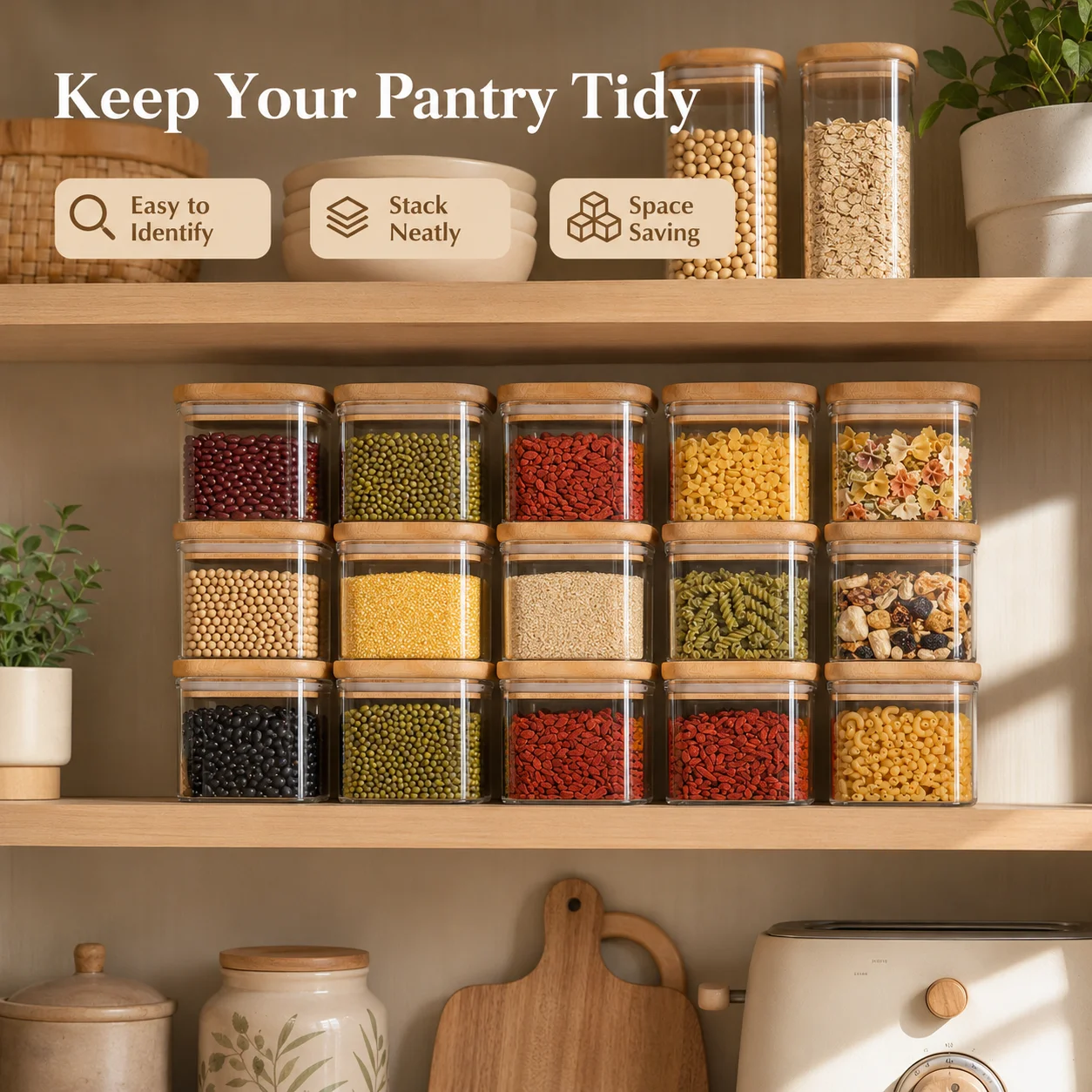 وعاء زجاجي بغطاء من الخيزران س - مراجعة Food Storage Containers وسعره