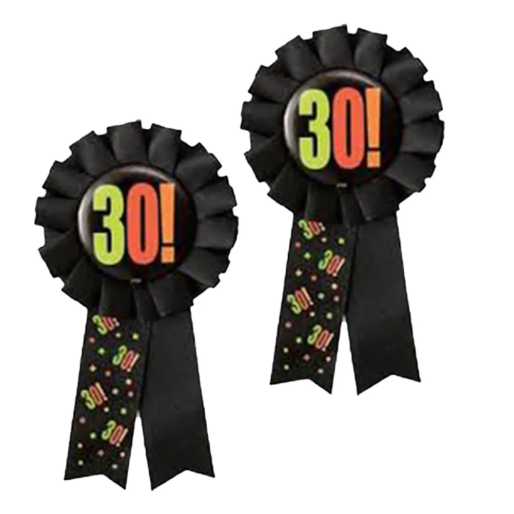 2Pcs Birthday Party Badges Material Fine Workmanship Novelty Decorative Supplies Fun Birthday Party Corsages
