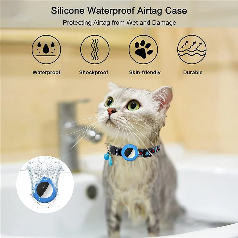 Cat/dog AirTag collar with ethnic style woven collar and tassel silicone anti loss pet collar