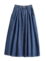 High Waist Midi Denim Skirt Women's Spring 2026 New plus Size Slimming Versatile A-Line Skirt Commute Artistic Regular Thin - Image 5