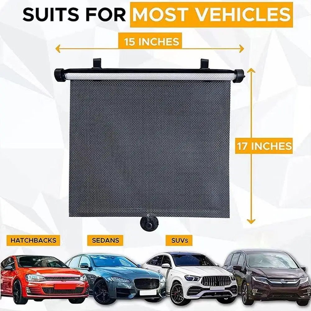 2026 Home Retractable Sunshade Roller Curtain Sun Shading Blinds Balcony Privacy UV Protection Car Windshield Cover Accessories